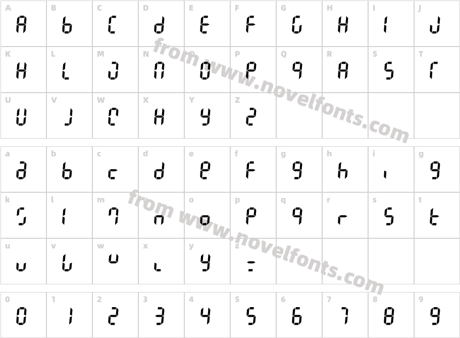 Yourname D7 Linear CondensedCharacter Map