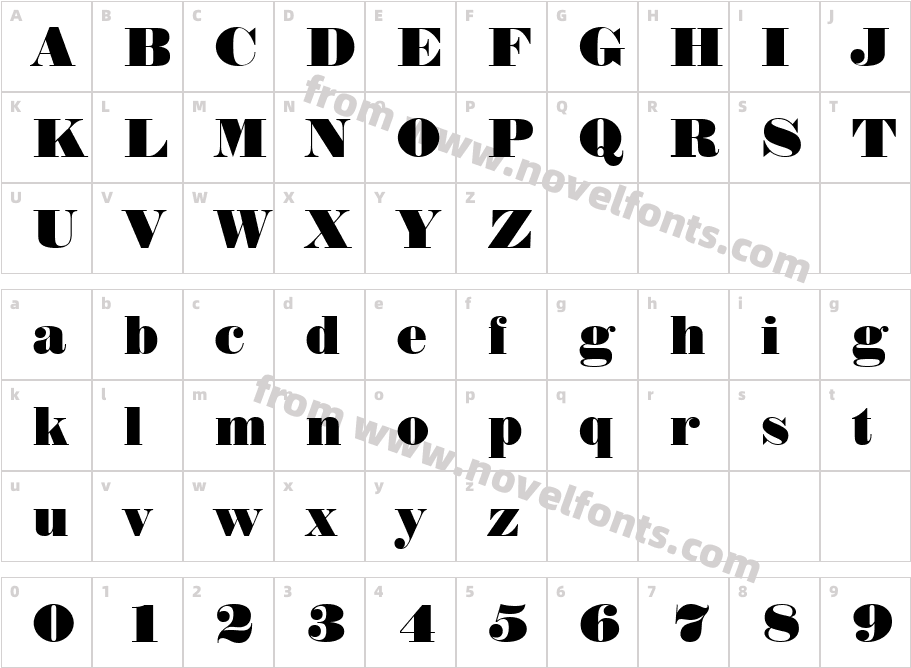 Normande BT RomanCharacter Map