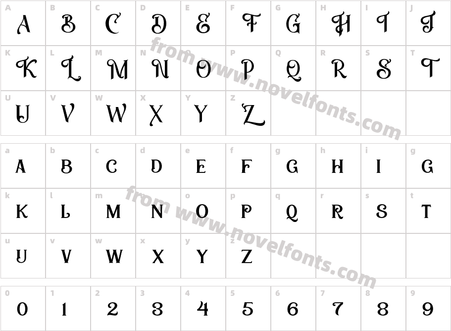 Zailander Personal Use RegularCharacter Map