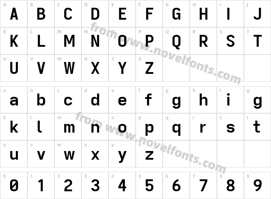Zapus Sans BoldCharacter Map