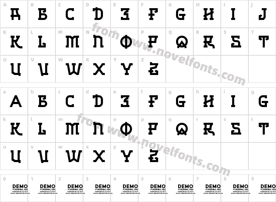 Zilap Russia Personal UseCharacter Map