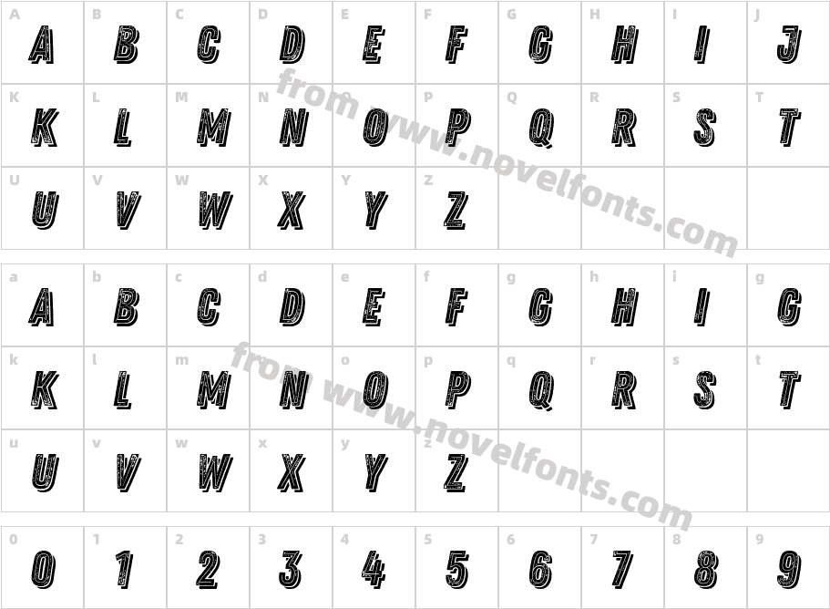 Zing Rust Grunge2 Base2 Line Shadow2Character Map
