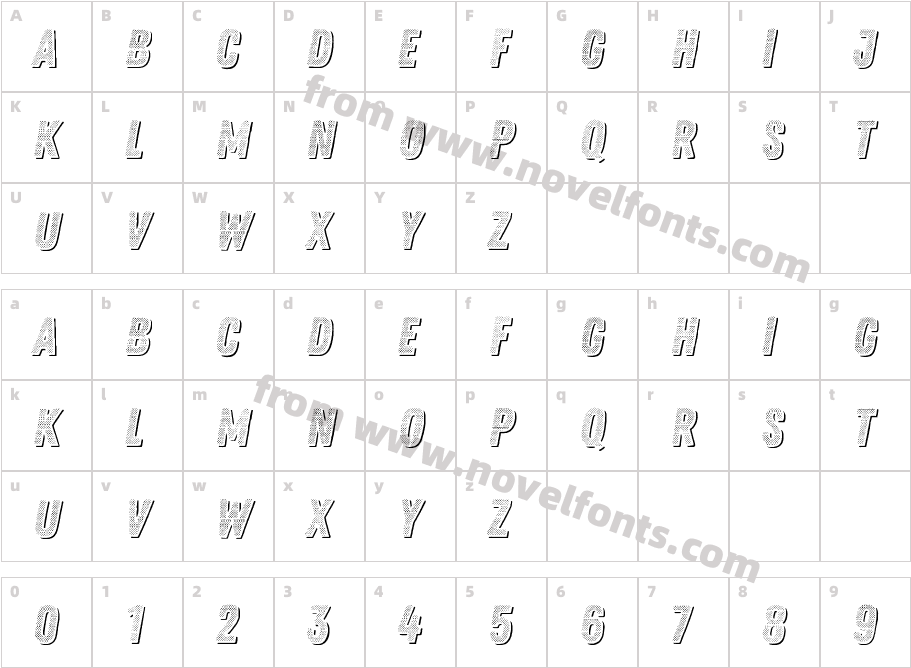 Zing Rust Halftone A1 Trial Fill Shadow1Character Map