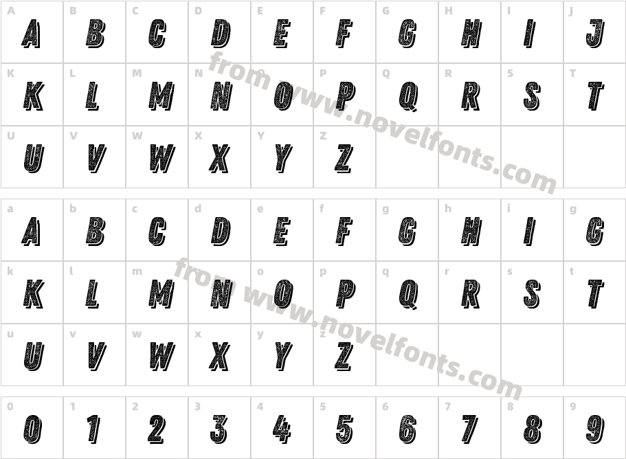 Zing Rust Halftone B2 Trial Base Shadow2Character Map