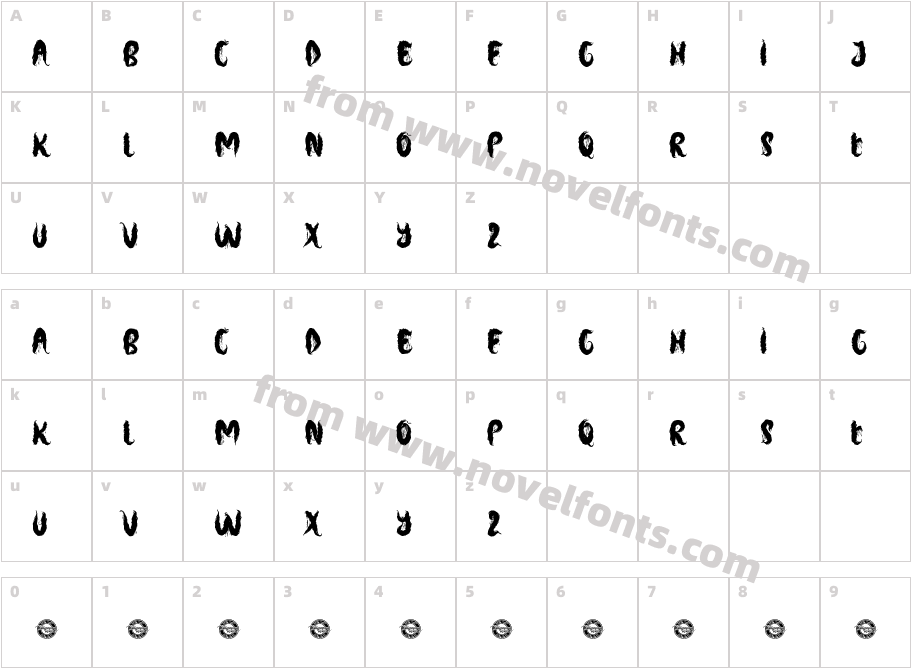 Zomfire Demo RegularCharacter Map
