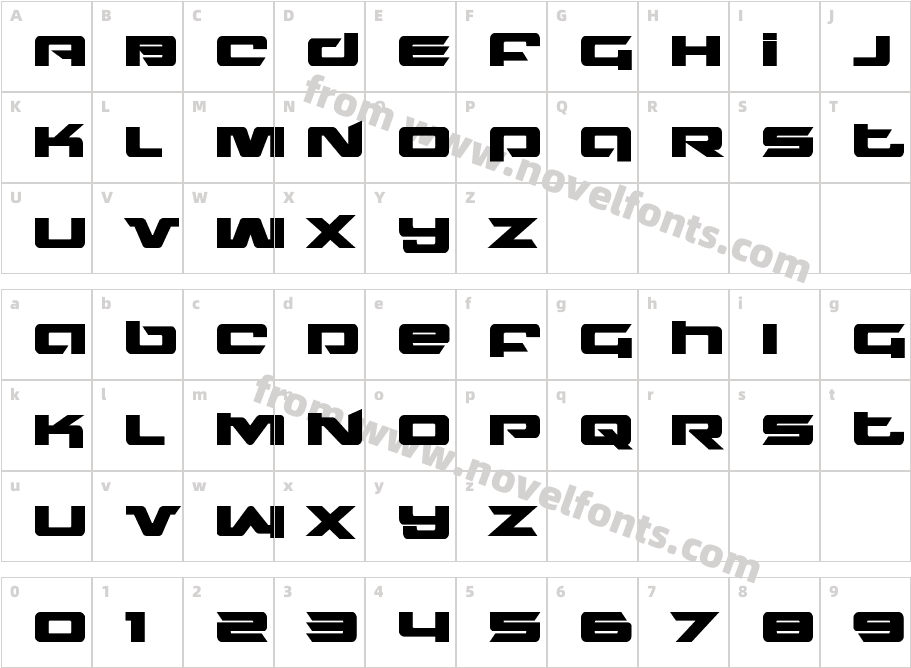 Northstar BoldCharacter Map