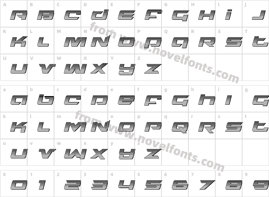 Northstar Chrome ItalicCharacter Map