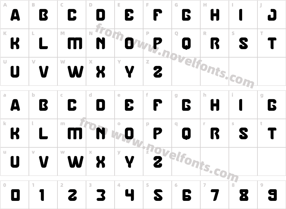Zorbos RegularCharacter Map