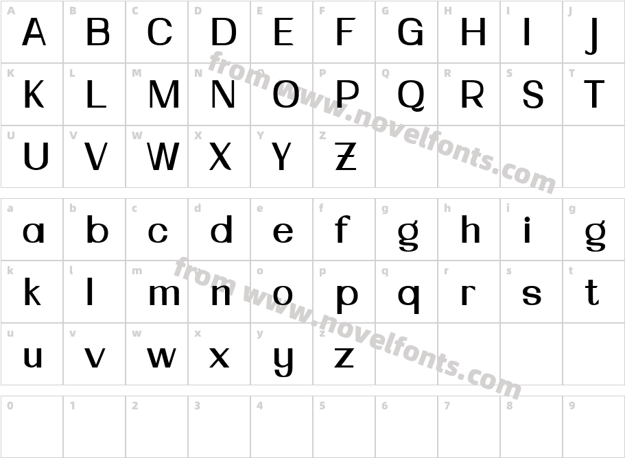 ZorniteDEMO BoldCharacter Map