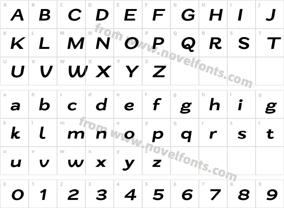 Zt Nezto Bold ItalicCharacter Map