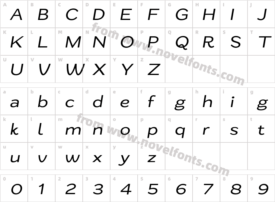Zt Nezto ItalicCharacter Map