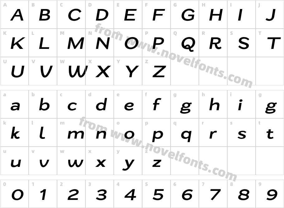 Zt Nezto Semibold ItalicCharacter Map