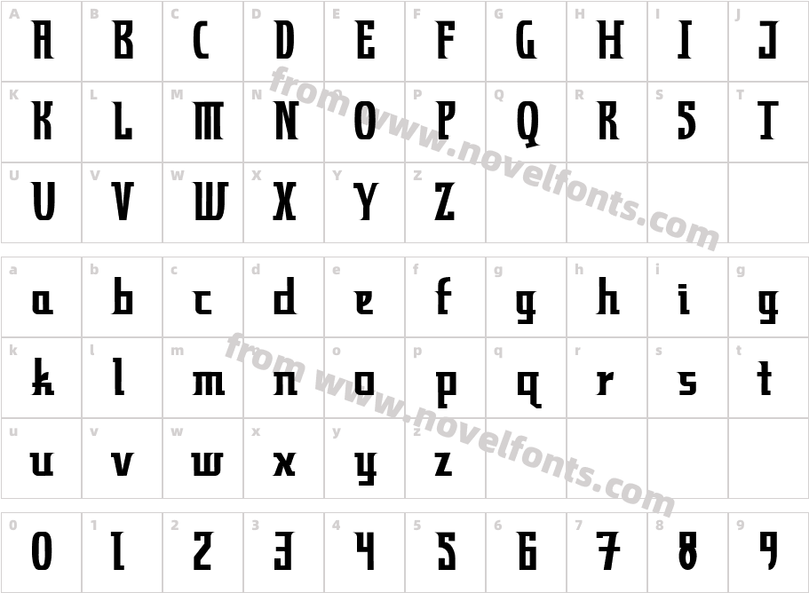 Zyncho W00Character Map