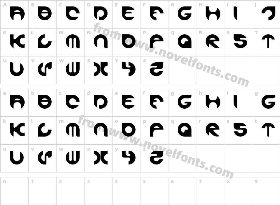 alexandra RegularCharacter Map
