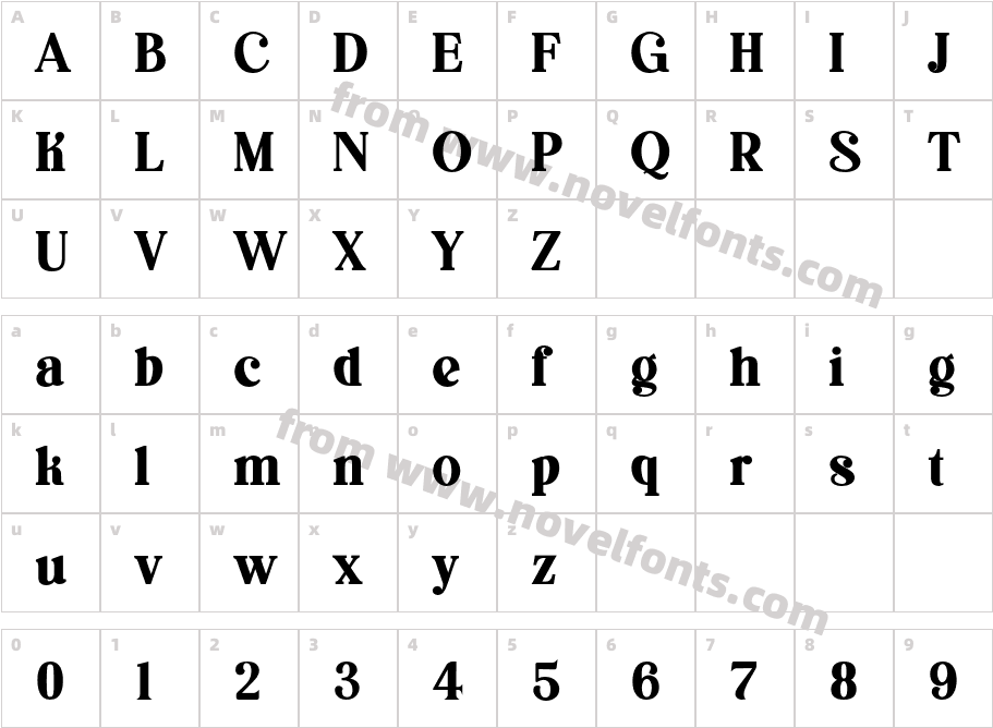 asimilates BoldCharacter Map
