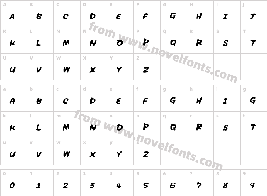 chocolate syrup Bold ItalicCharacter Map