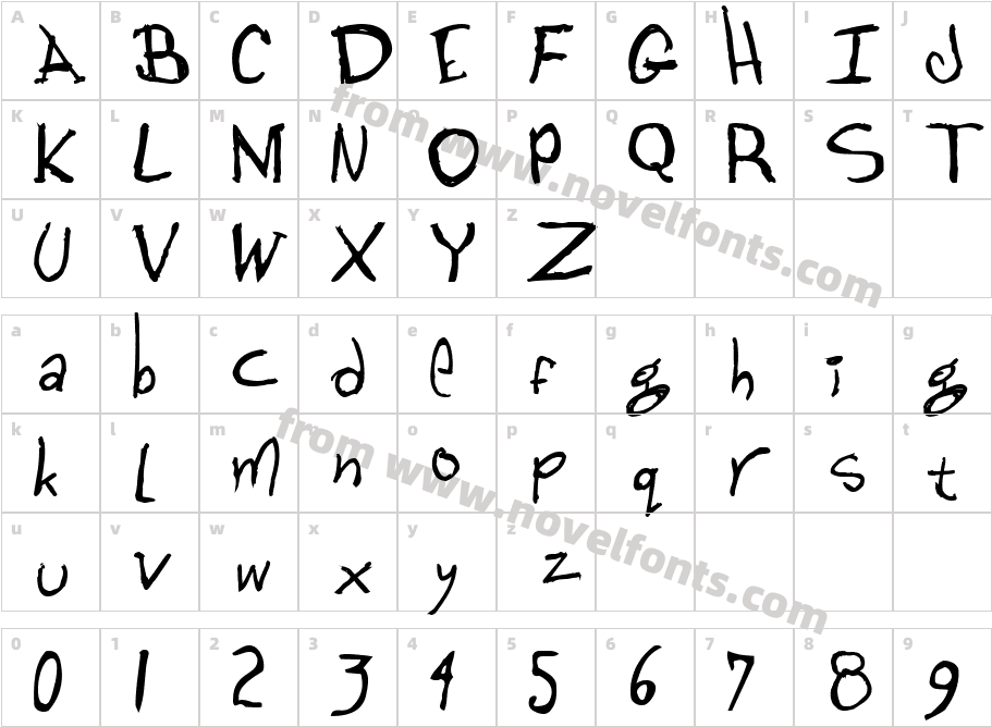 dugfont BoldCharacter Map