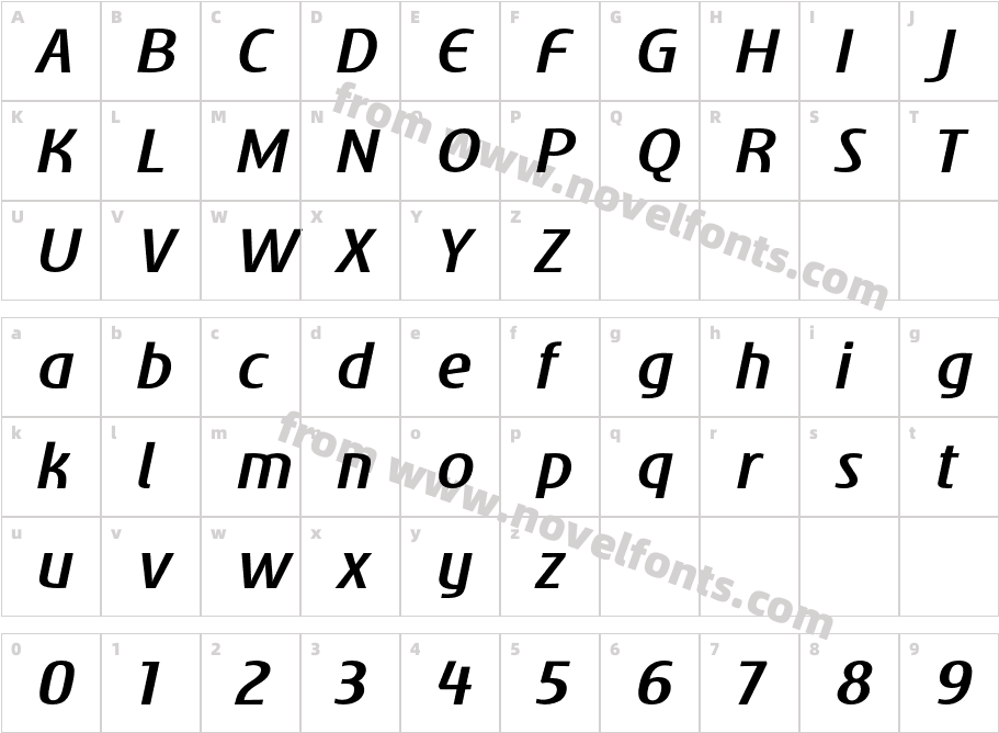 e Spectrum Demi Bold ItalicCharacter Map
