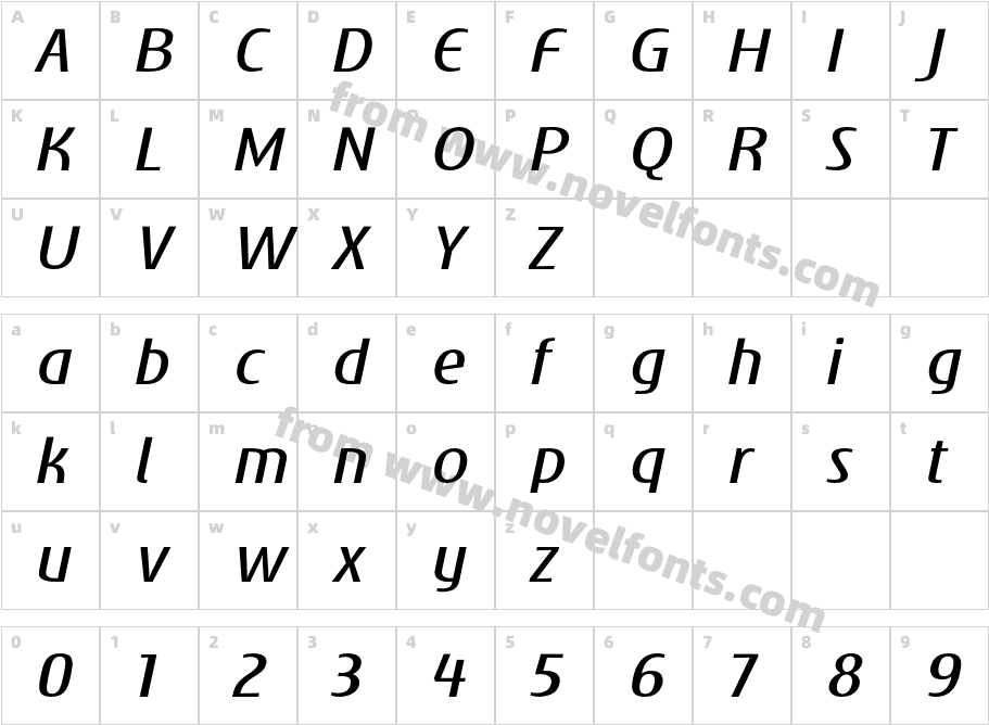 e Spectrum Regular ItalicCharacter Map