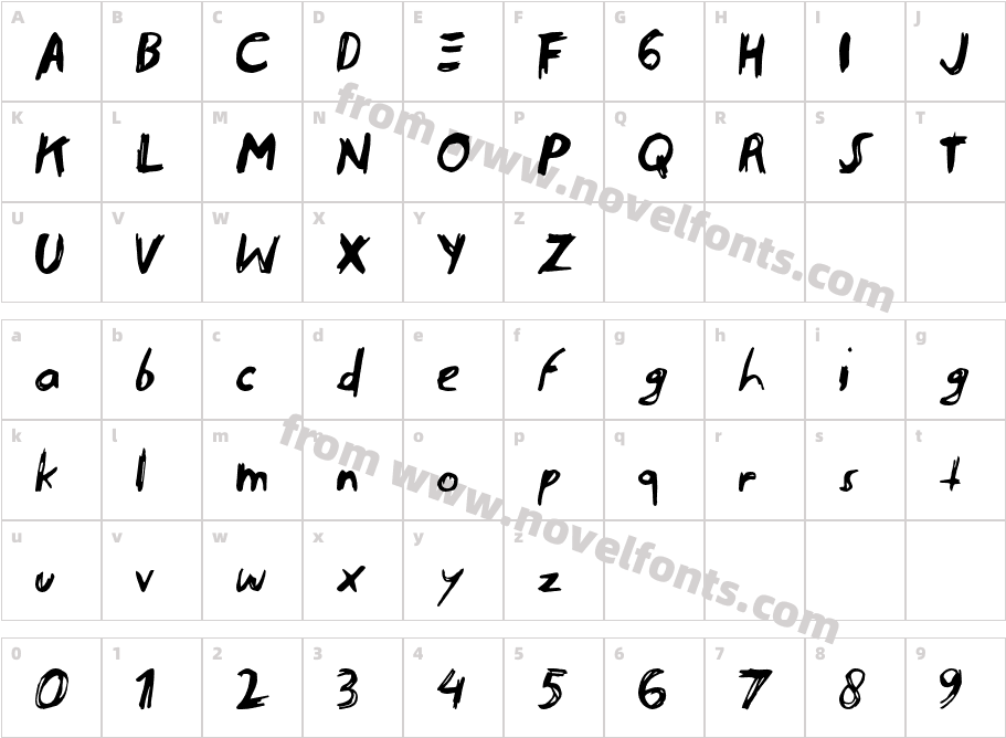endoell RegularCharacter Map