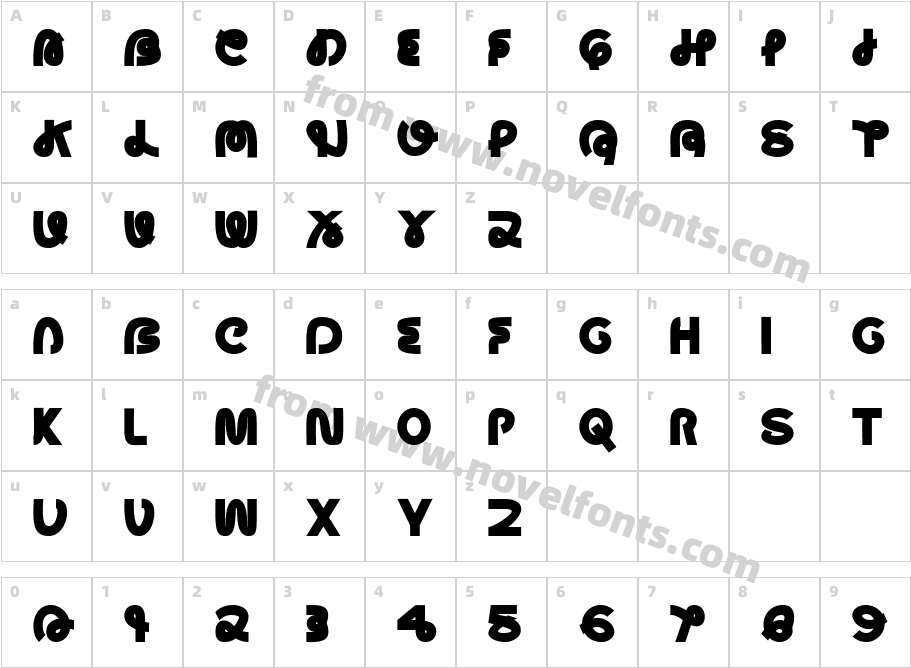 font 150 BlackCharacter Map