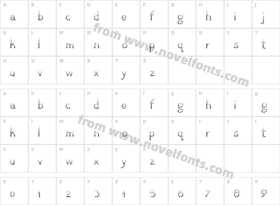 giraf light with more letters. RegularCharacter Map