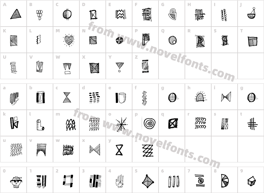 Notebook Doodles RegularCharacter Map