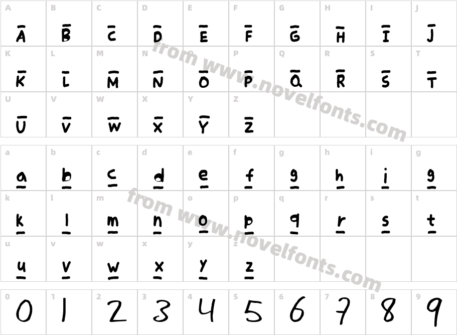mannalineCharacter Map