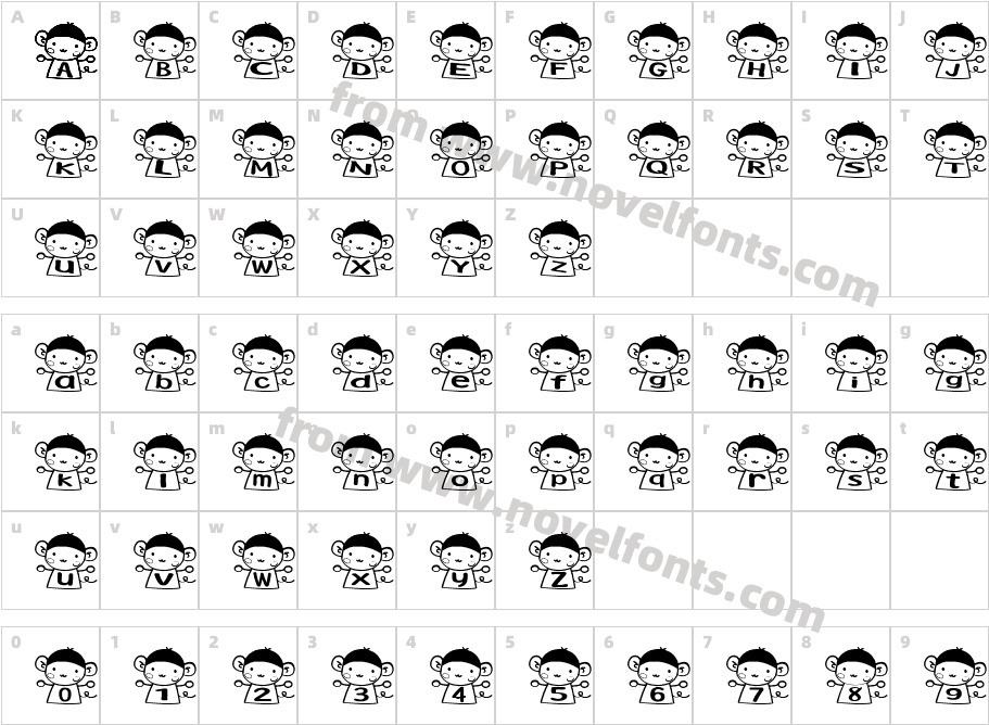 mi FontCharacter Map