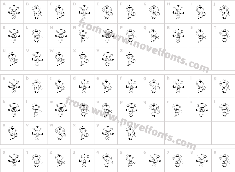 mi3 FontCharacter Map