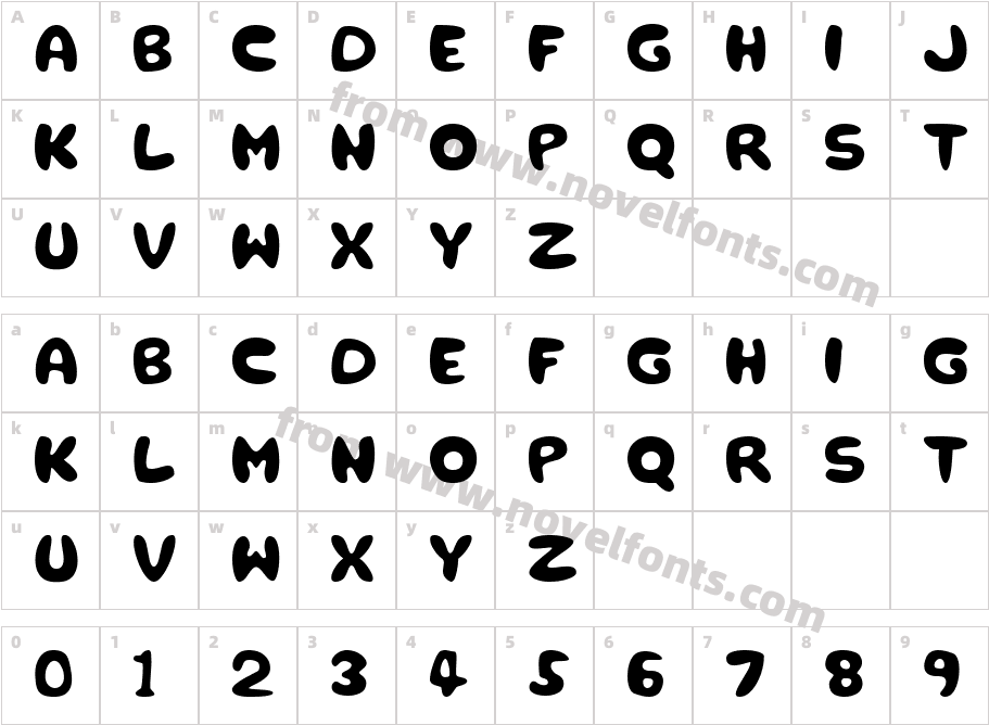 rough BoldCharacter Map