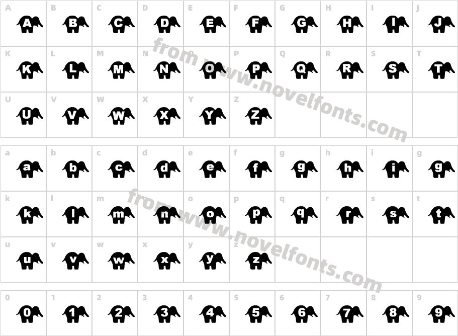 sbelephant RegularCharacter Map