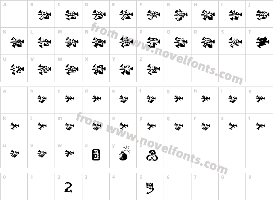 snowflake burstCharacter Map