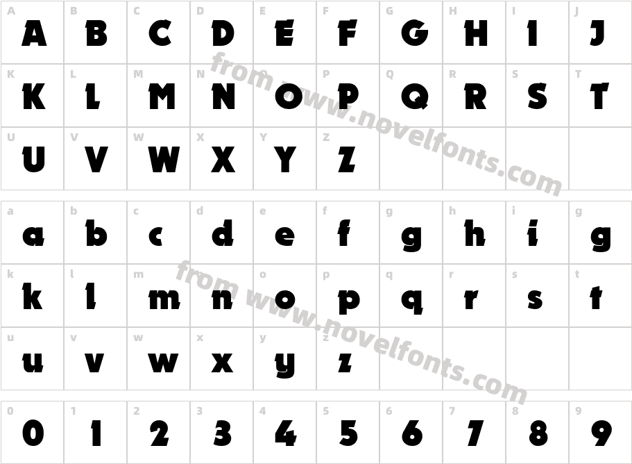 Nougat RegularCharacter Map