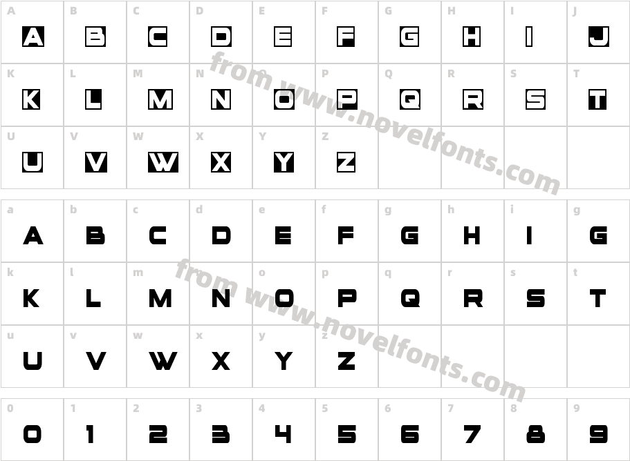 voxBOX CondensedCharacter Map