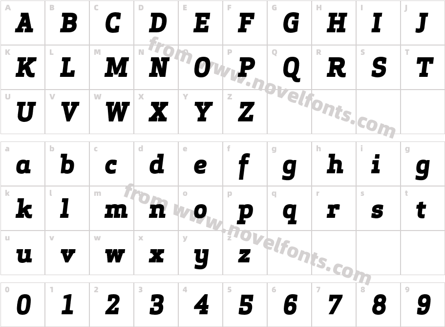 ApexSerif-ExtraBoldItalicCharacter Map