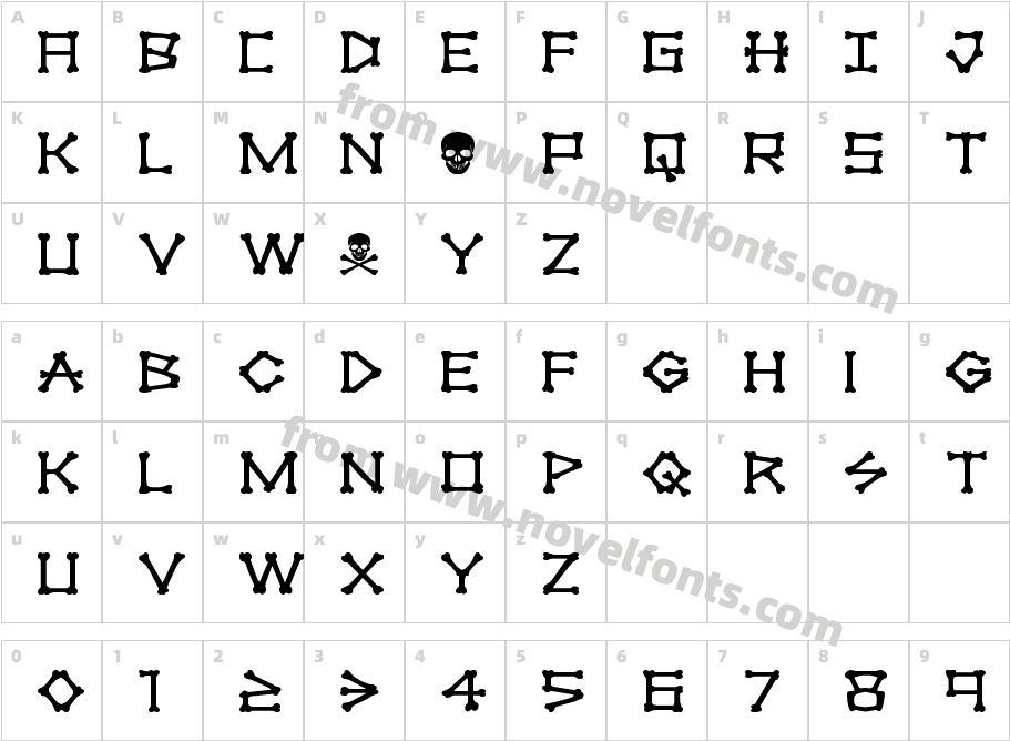 xBONES ExpandedCharacter Map
