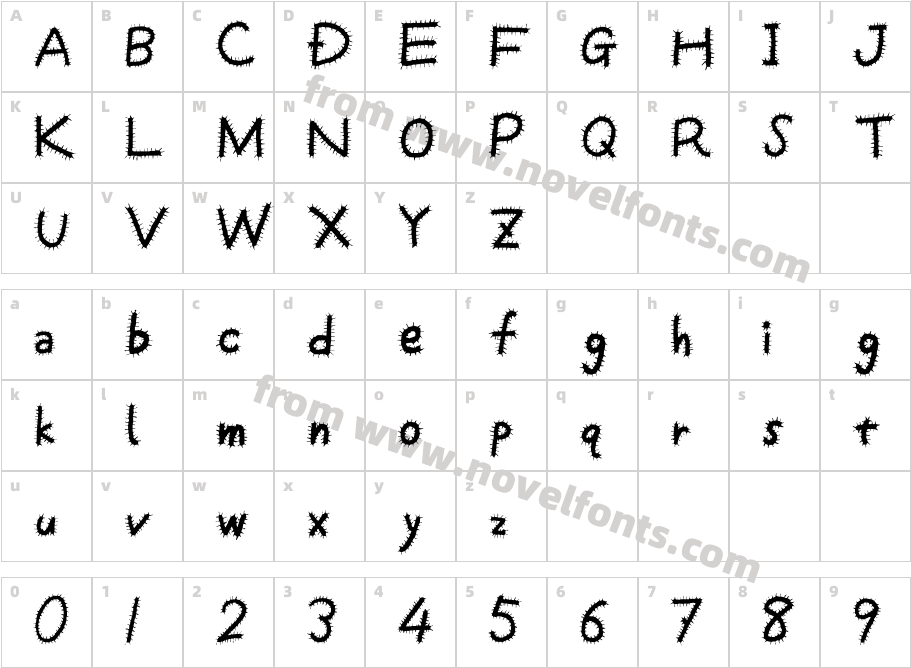 毛虫Character Map