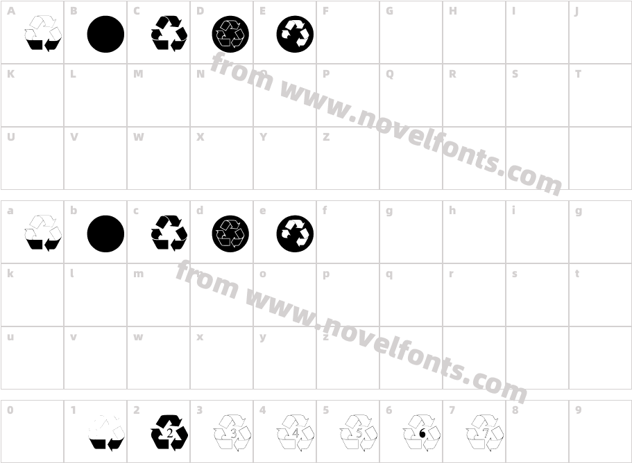 王漢宗英資源回收Character Map