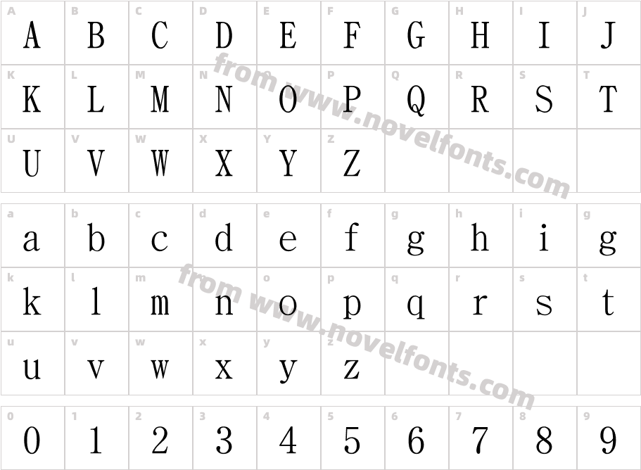 ＤＦ平成明朝体W3Character Map