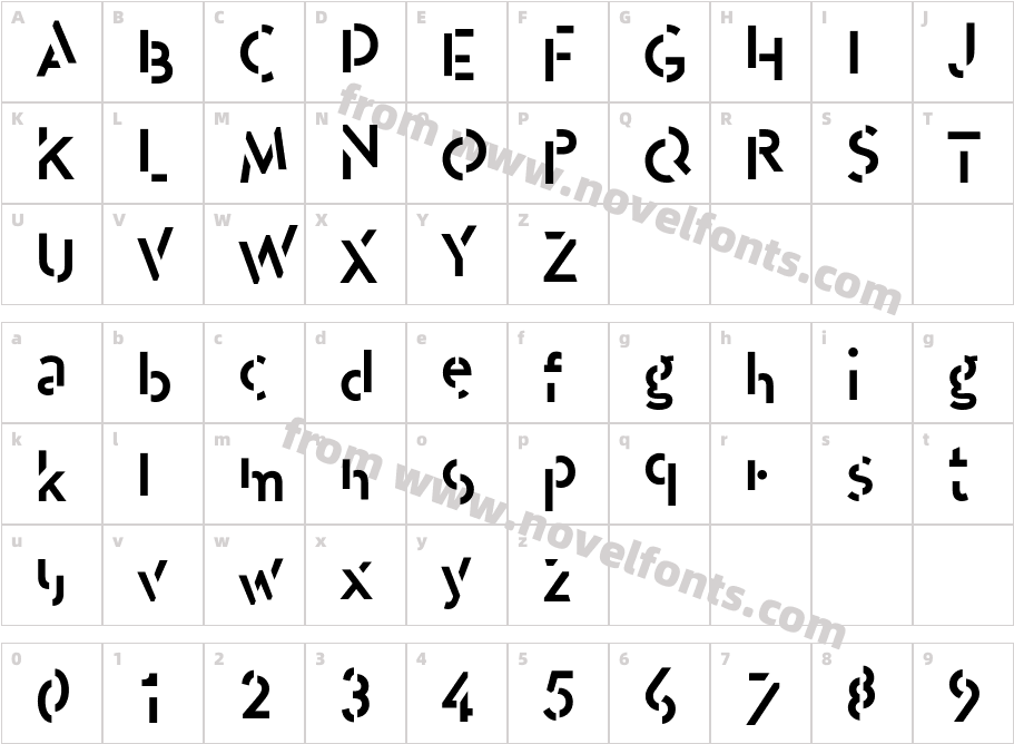  OC Format Stencil S3Character Map