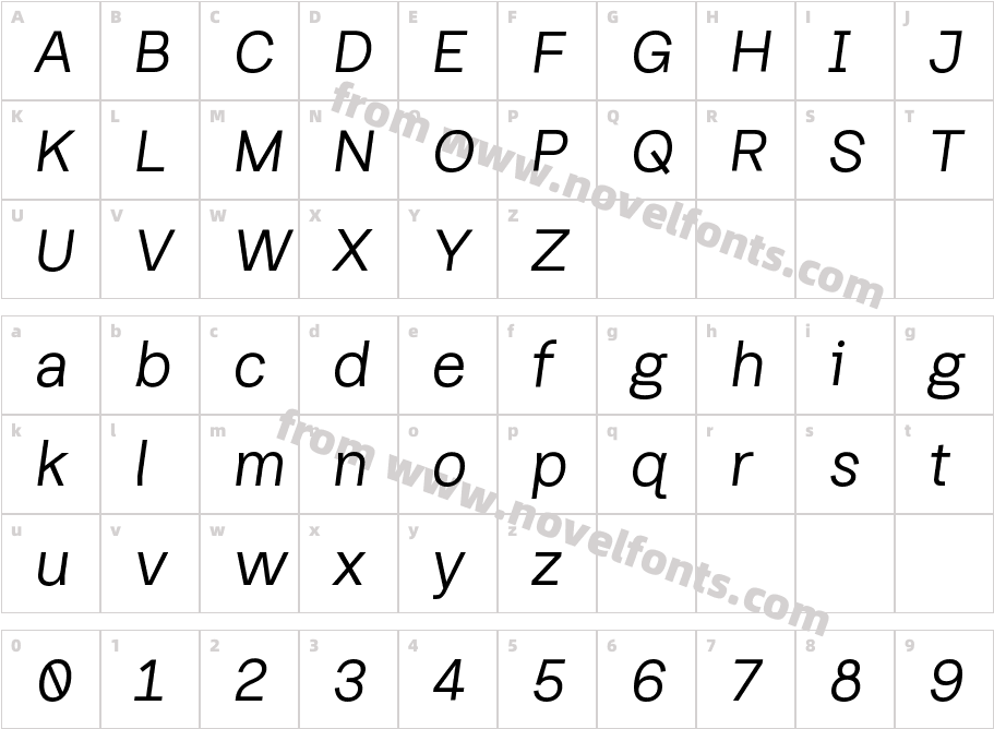  Thorngumbald ItalicCharacter Map