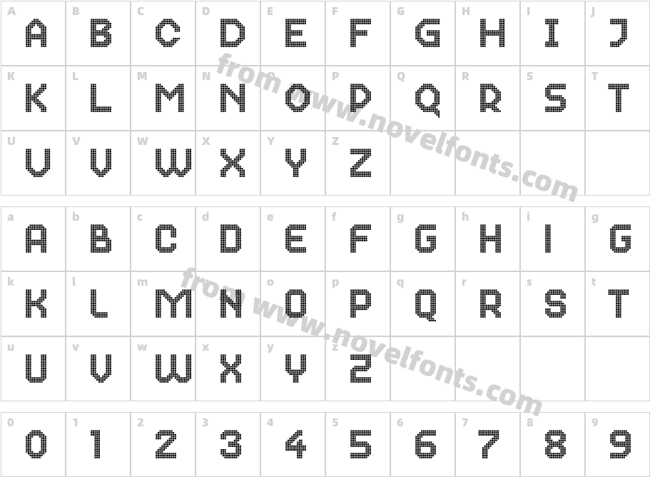 2nd Dance Floor Pixel GridCharacter Map