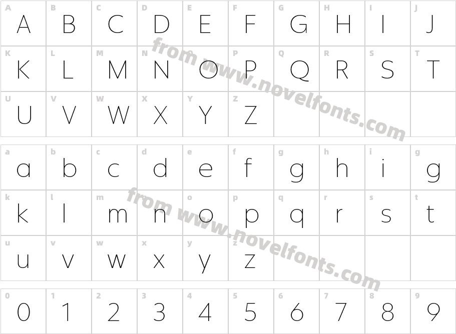 5ka Sans Design ThinCharacter Map