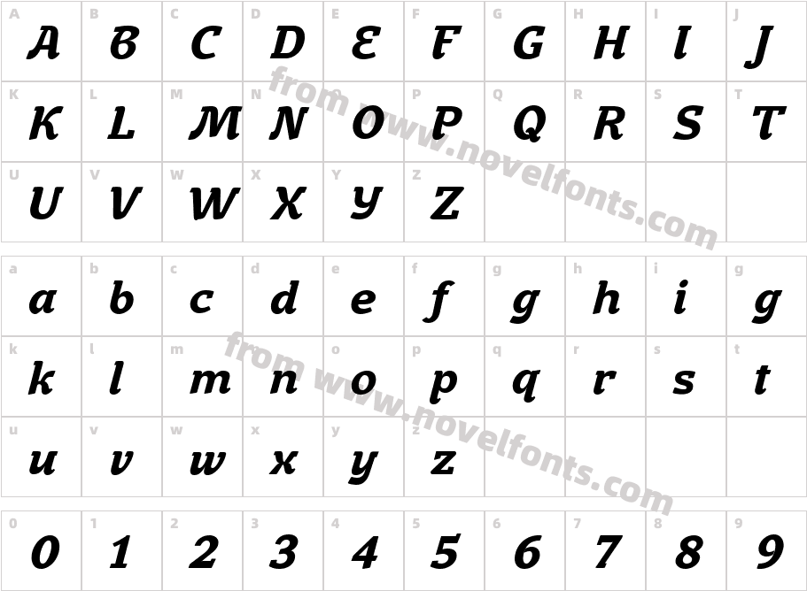 9 Months Bold ItalicCharacter Map