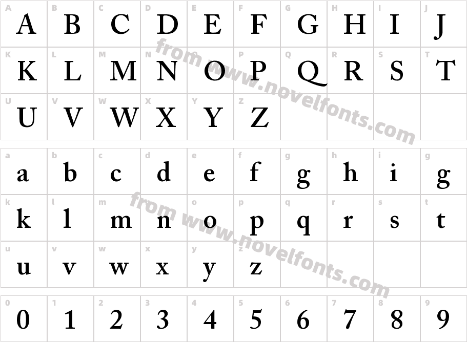 A Caslon Pro SemiboldCharacter Map