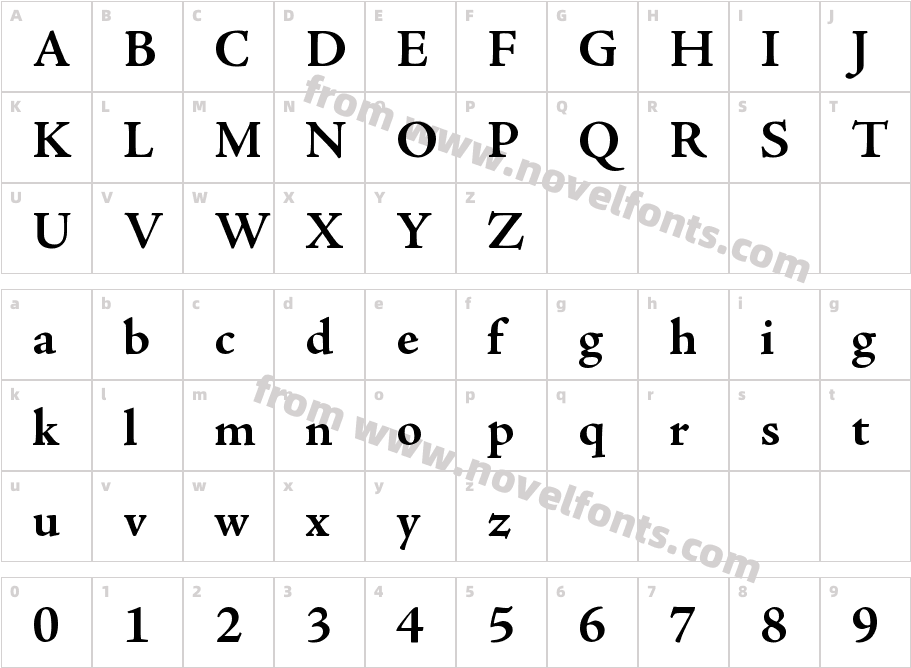 A Jenson Pro BoldCharacter Map