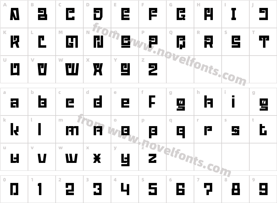 ABODIN RegularCharacter Map