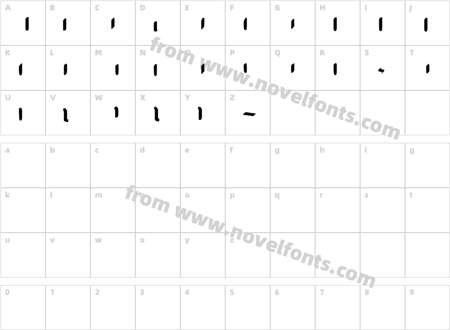 AJ Quadrata Bold RubrumCharacter Map