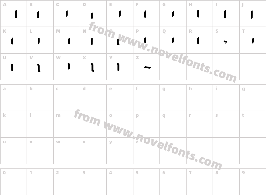 AJ Quadrata Medieval Bold RubrumCharacter Map